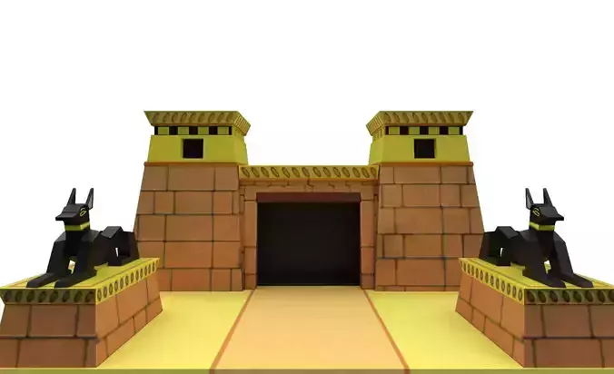 JackalTemple Low-poly 3D model