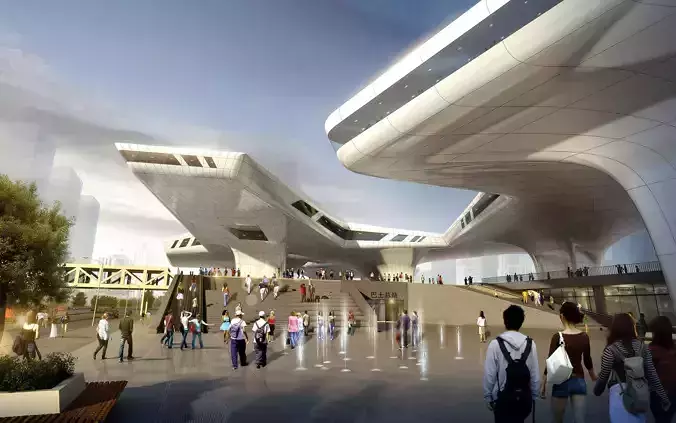 3Dmax fashion city commercial square building 222