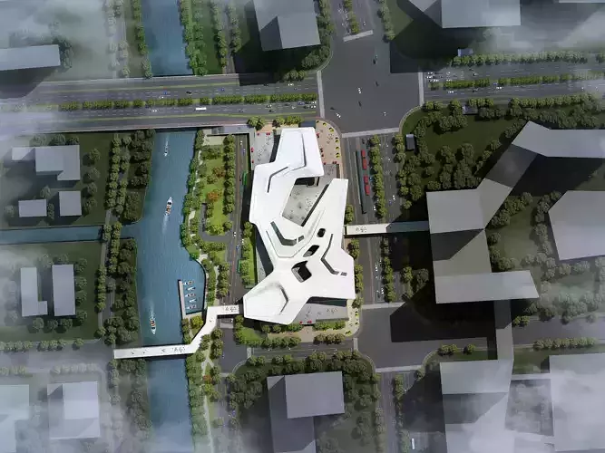 3Dmax fashion city commercial square building 225