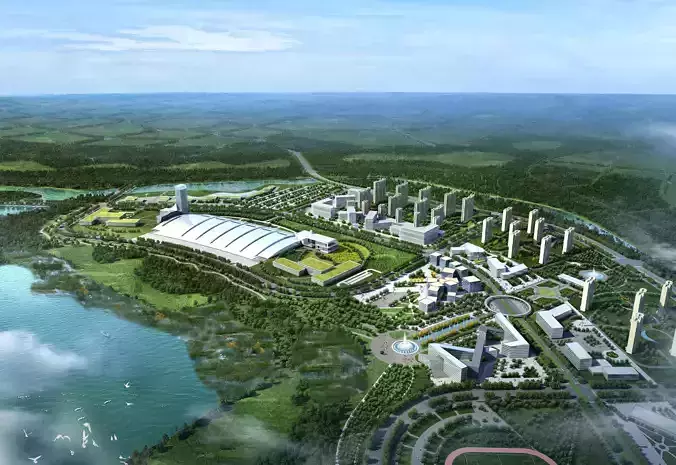 3Dmax fashion city commercial square building 226