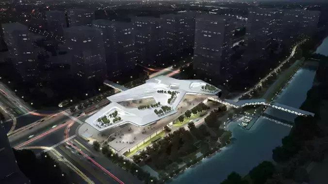 3Dmax fashion city commercial square building 227