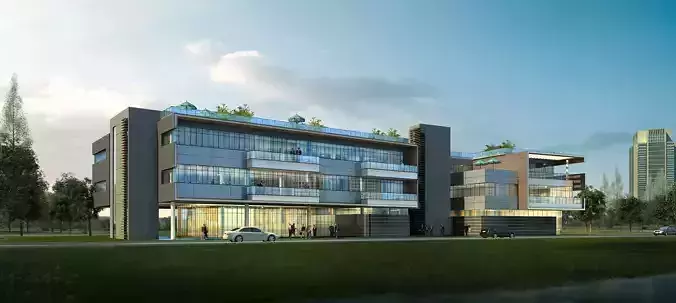 3Dmax fashion city commercial square building 230