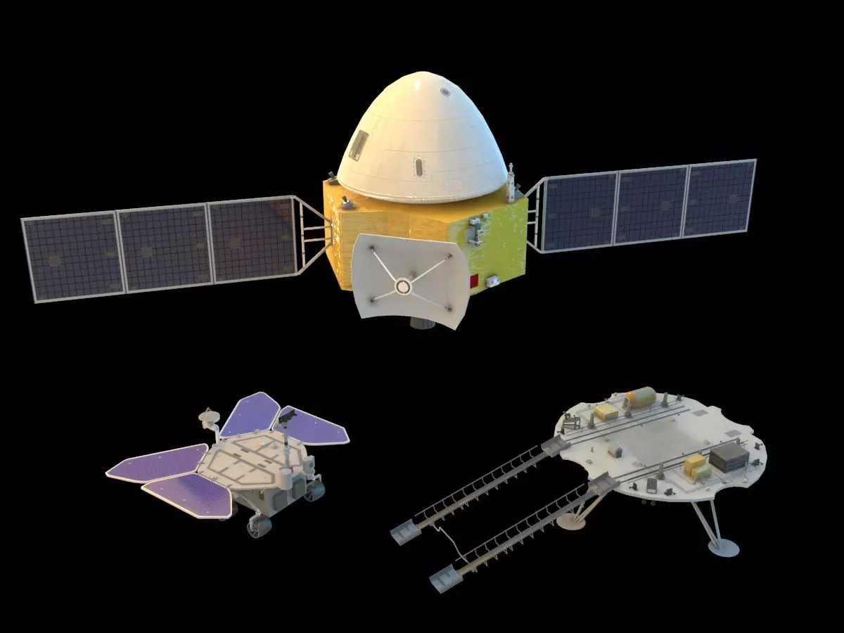 Chinese Tianwen 1 mars rover Low-poly 3D model_0