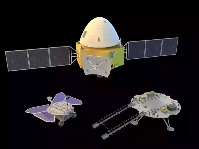 Chinese Tianwen 1 mars rover Low-poly 3D model Chinese Tianwen 1 mars rover Low-poly 3D model