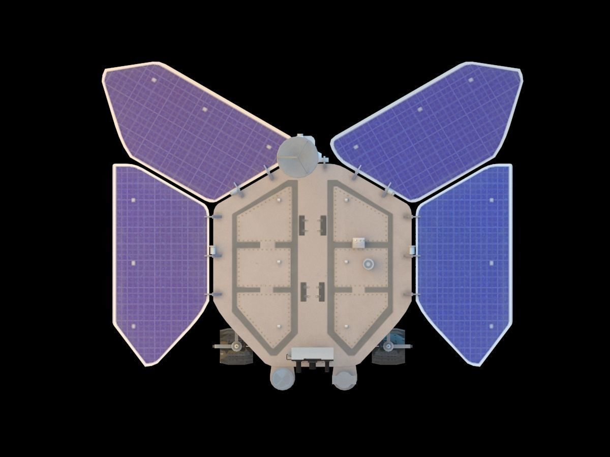 Chinese Tianwen 1 mars rover Low-poly 3D model_7