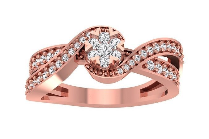 Women Split Shank Engagement Ring 3D print model