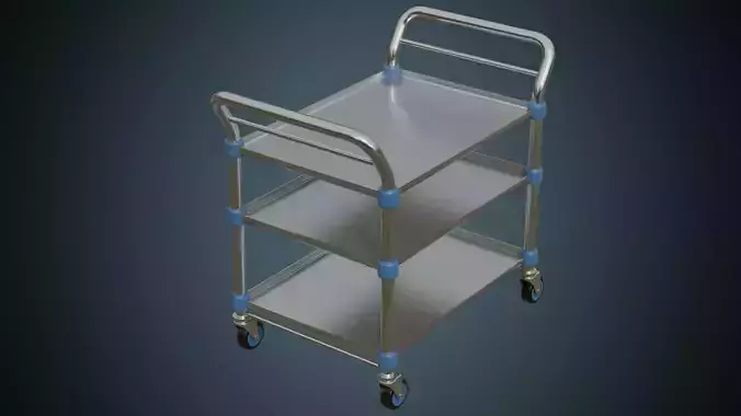 Medical Supply Cart 2A Low-poly 3D model