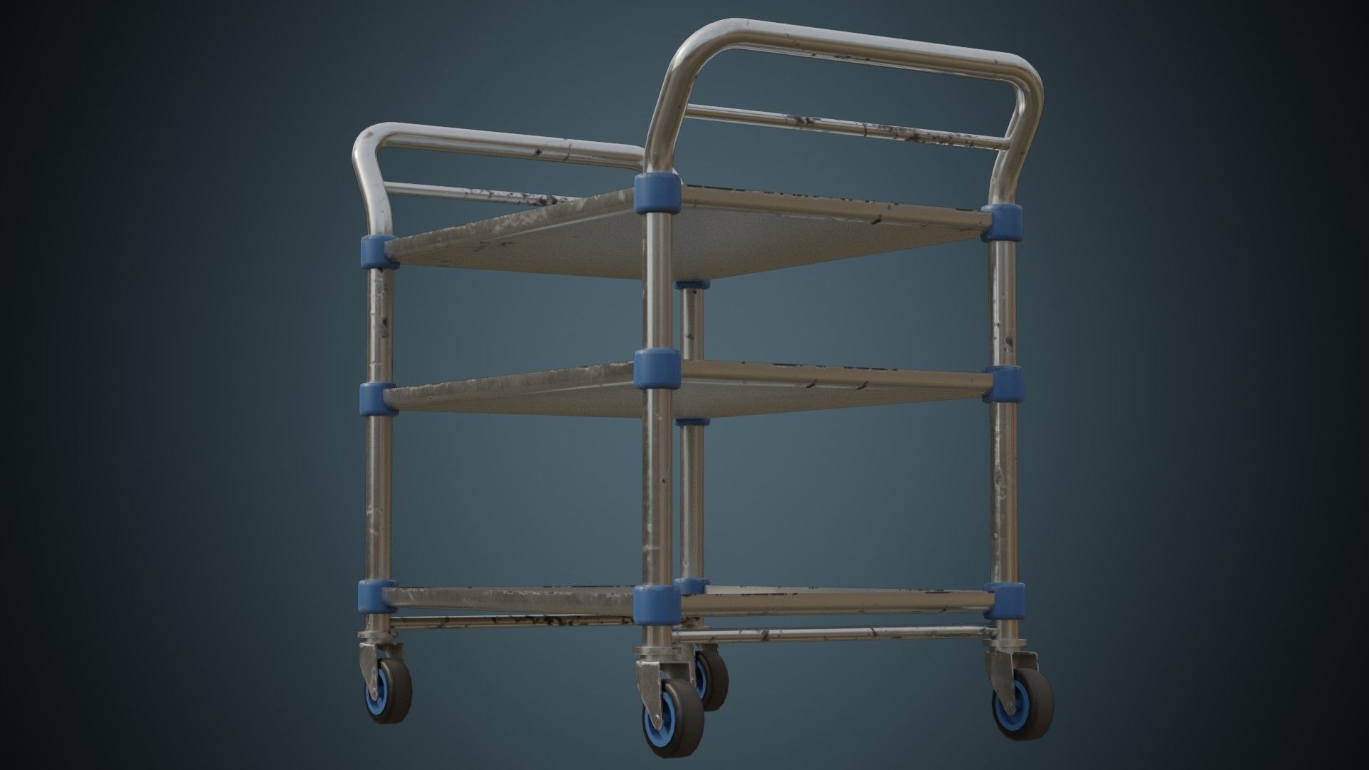 Medical Supply Cart 2B Low-poly 3D model_3