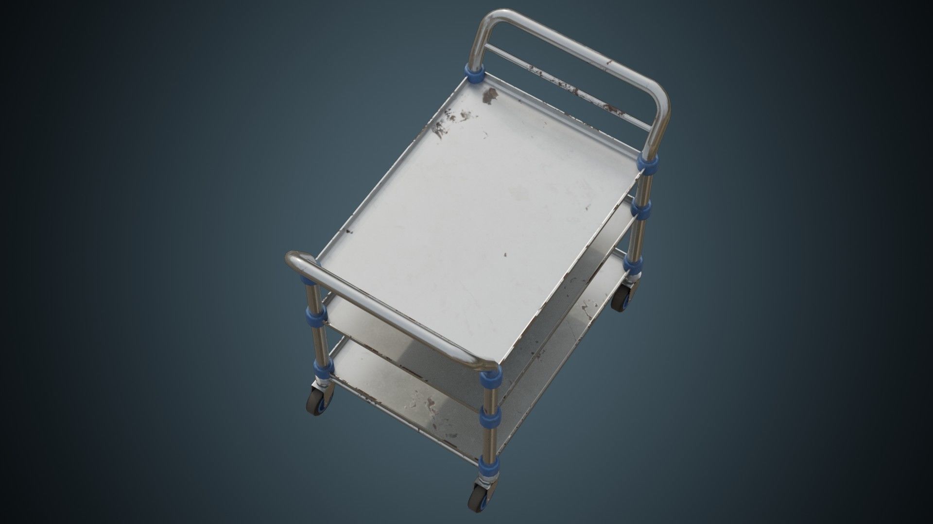 Medical Supply Cart 2B Low-poly 3D model_2