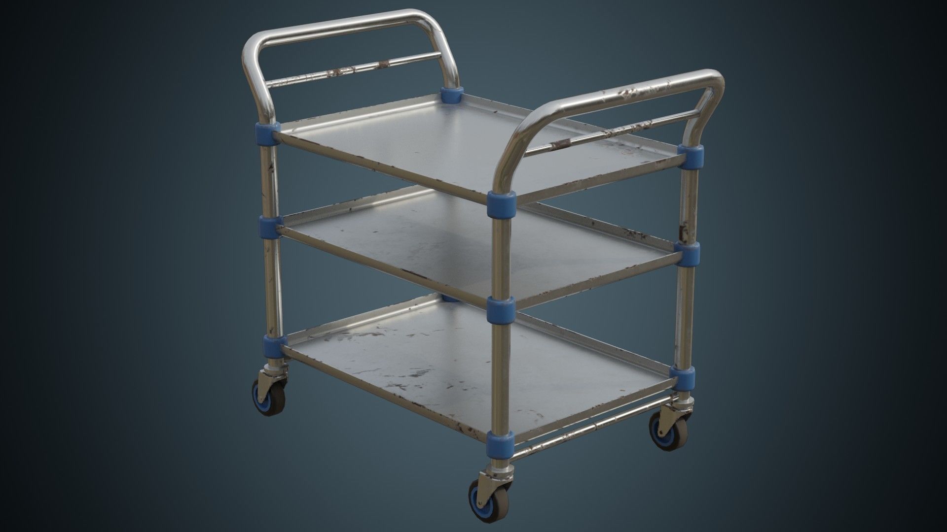 Medical Supply Cart 2B Low-poly 3D model_1