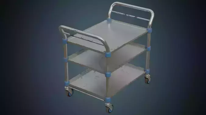 Medical Supply Cart 2B Low-poly 3D model