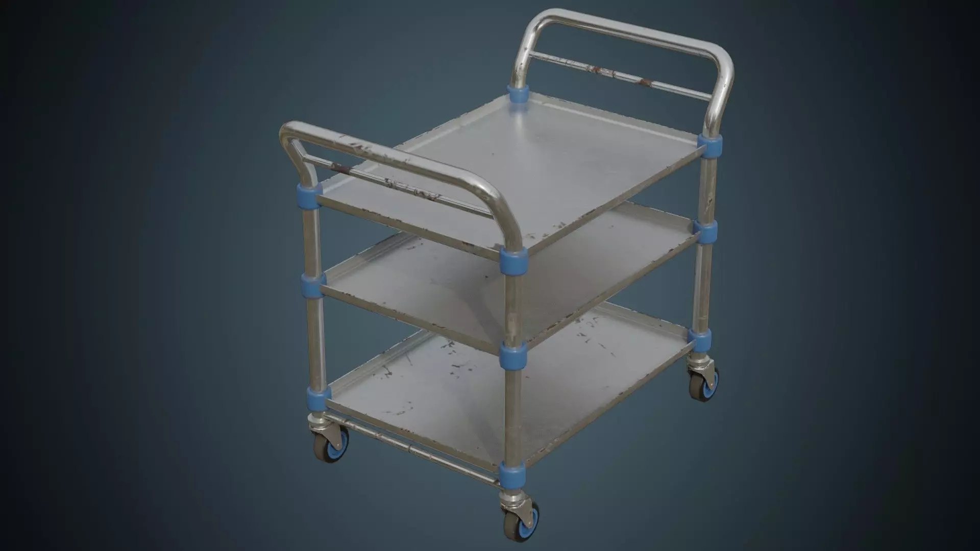 Medical Supply Cart 2B Low-poly 3D model_0