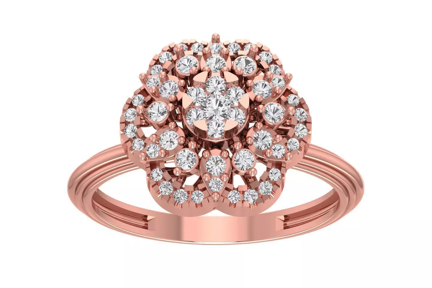 Women Flower Engagement Ring 3D print model
