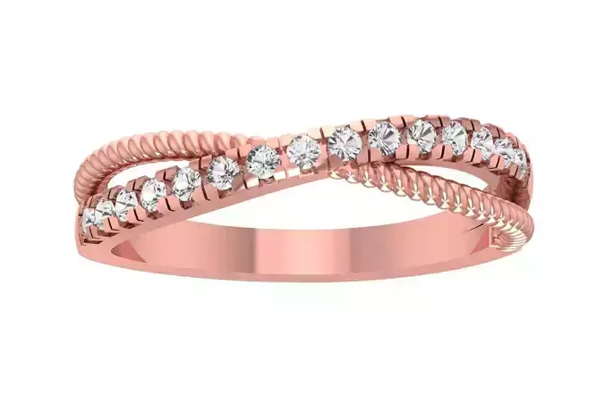 Women Double Band Split Shank Engagement Ring