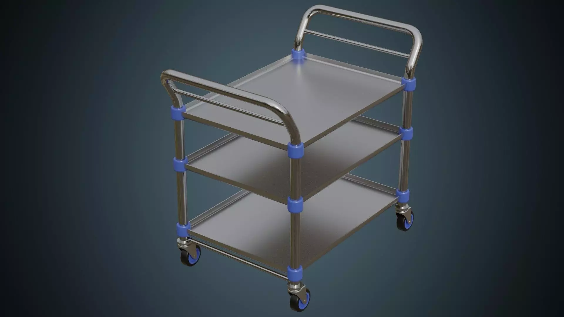 Medical Supply Cart 2 Basic Low-poly 3D model_0