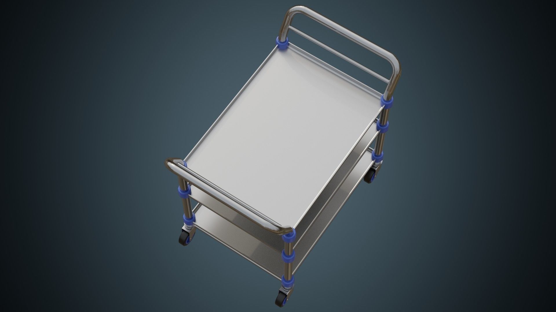 Medical Supply Cart 2 Basic Low-poly 3D model_2
