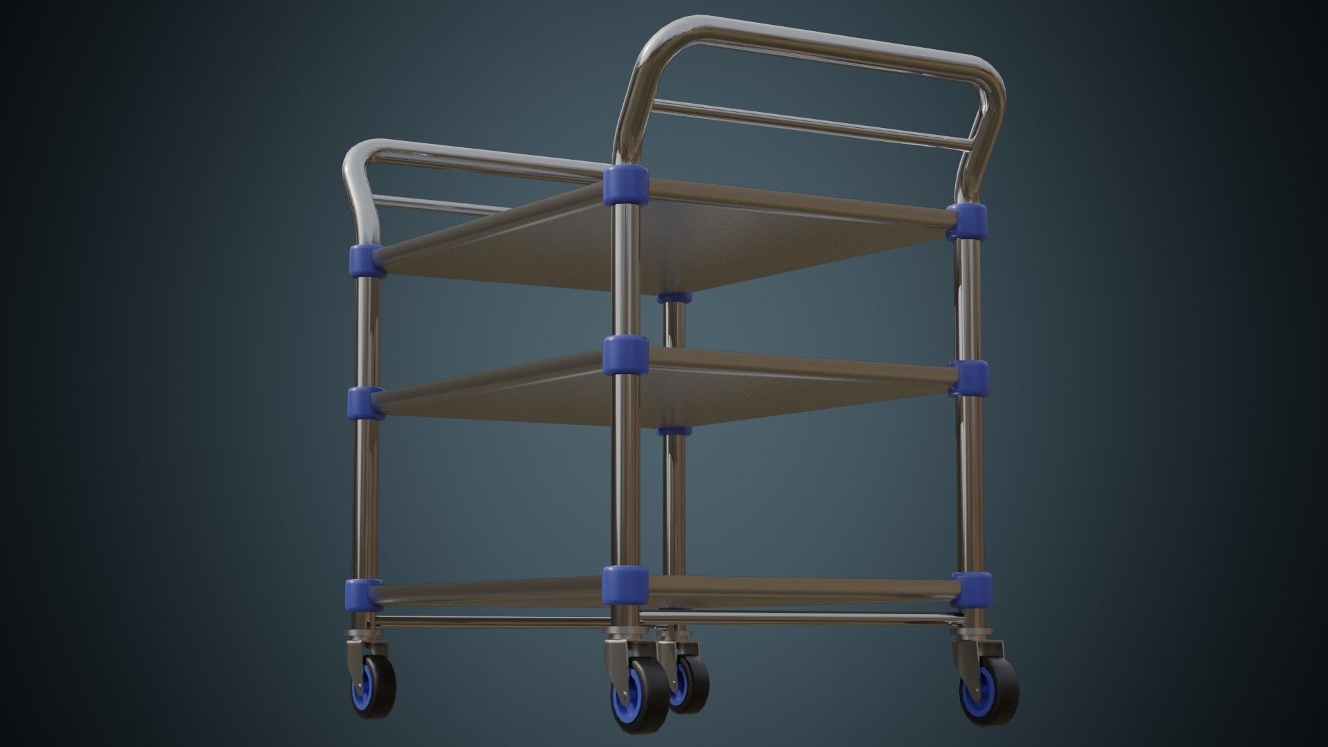 Medical Supply Cart 2 Basic Low-poly 3D model_3