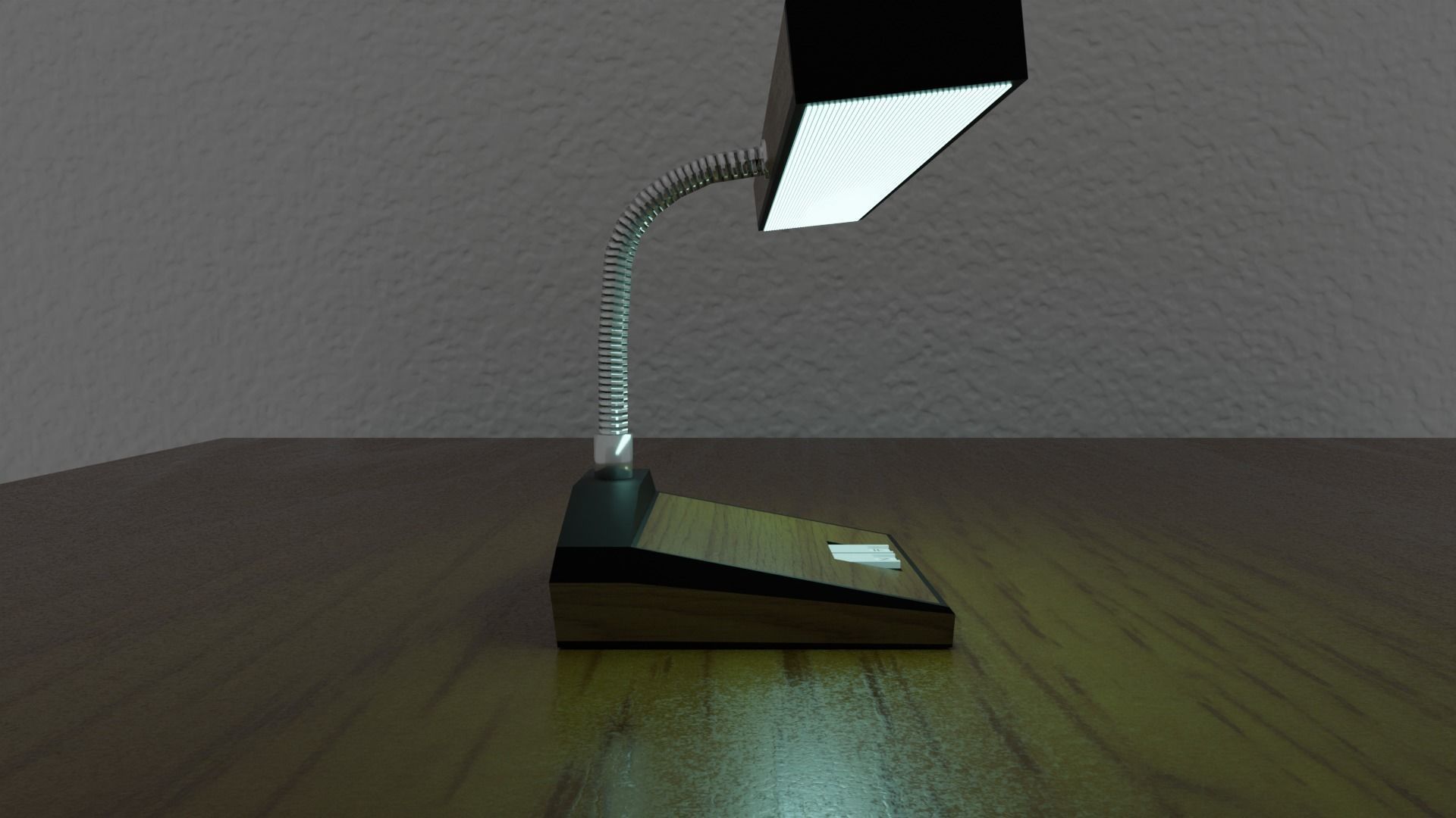 Vintage Desk Lamp Low-poly 3D model_1