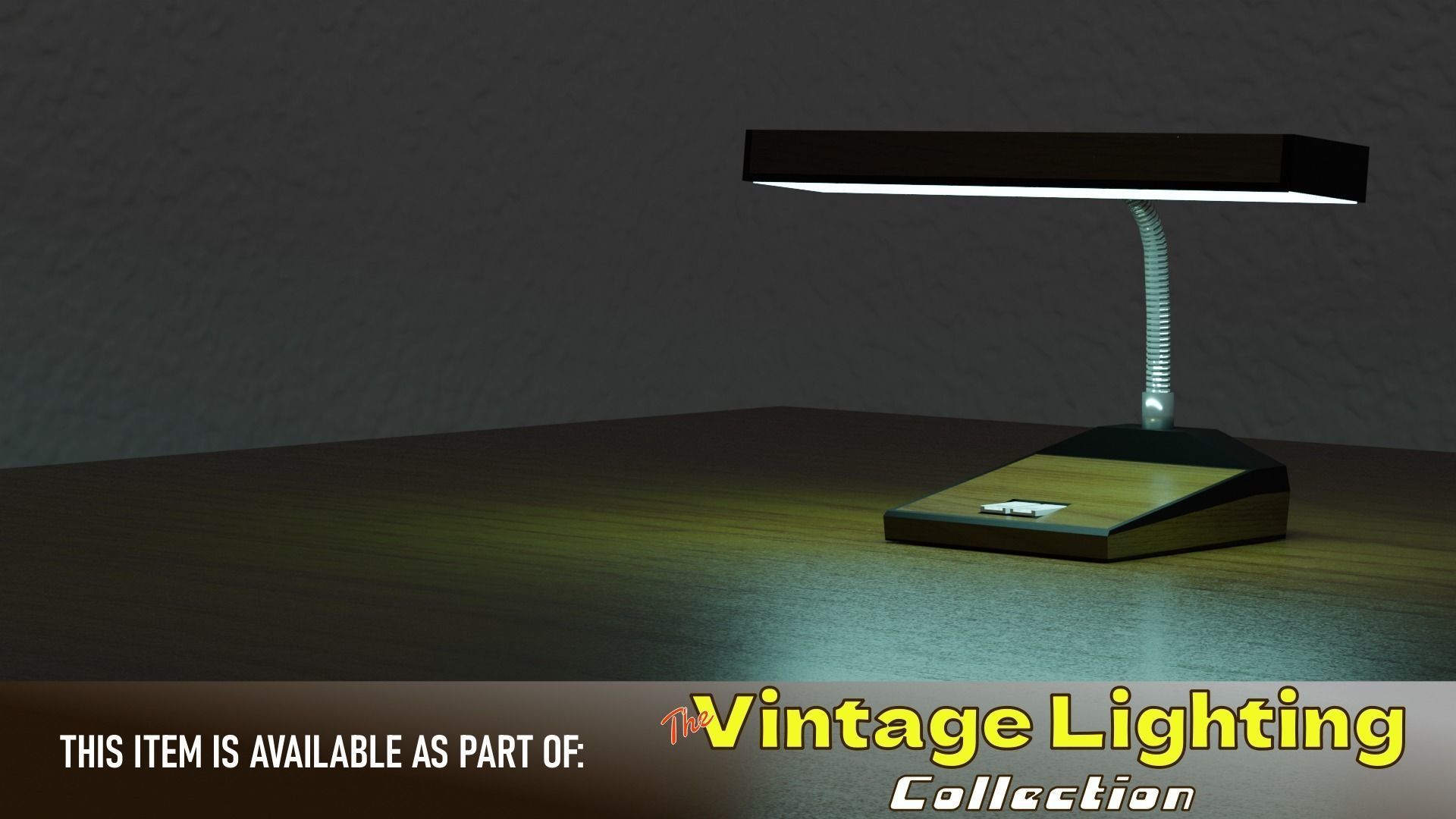 Vintage Desk Lamp Low-poly 3D model_2
