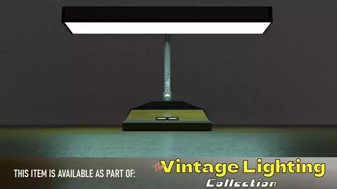 Vintage Desk Lamp Low-poly 3D model