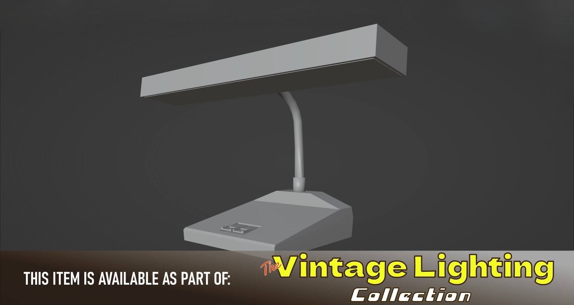 Vintage Desk Lamp Low-poly 3D model_5