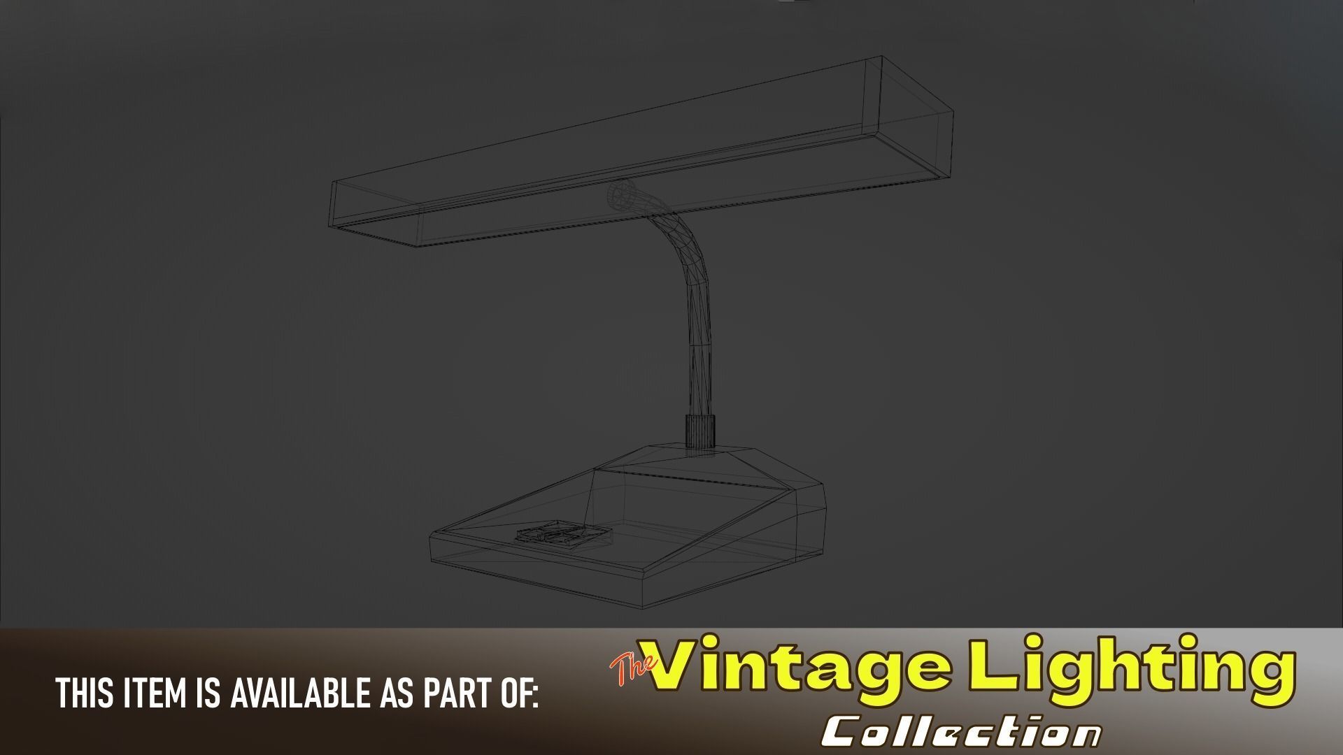 Vintage Desk Lamp Low-poly 3D model_6