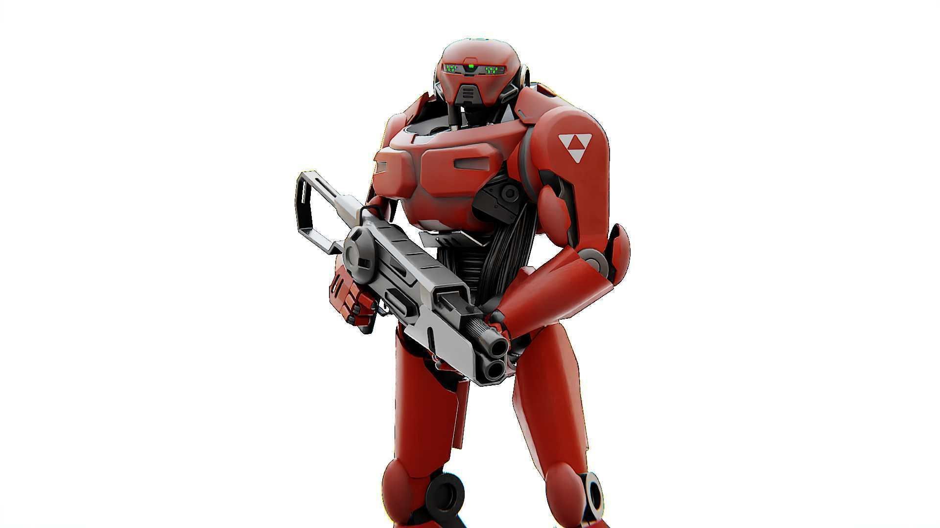 BATTLE DROID Z-8000   RIGGED 3D model_12