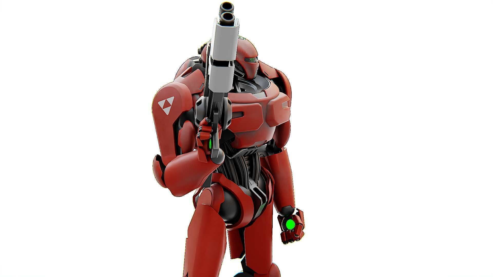 BATTLE DROID Z-8000   RIGGED 3D model_23