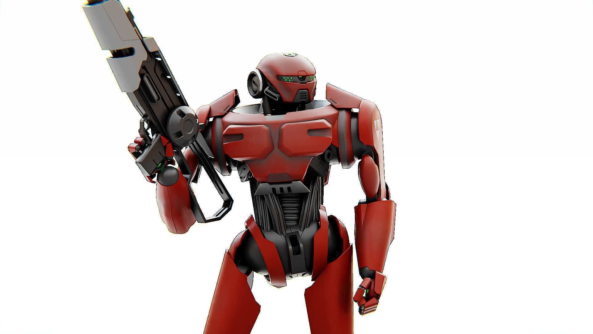 BATTLE DROID Z-8000   RIGGED 3D model_22