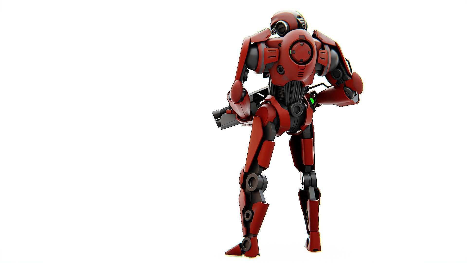 BATTLE DROID Z-8000   RIGGED 3D model_8