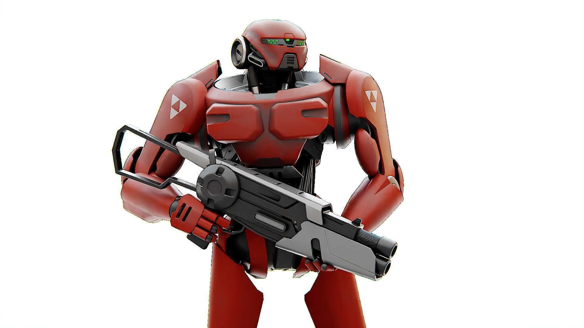 BATTLE DROID Z-8000   RIGGED 3D model_1