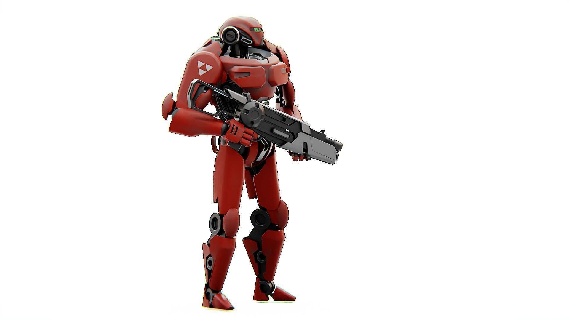 BATTLE DROID Z-8000   RIGGED 3D model_3