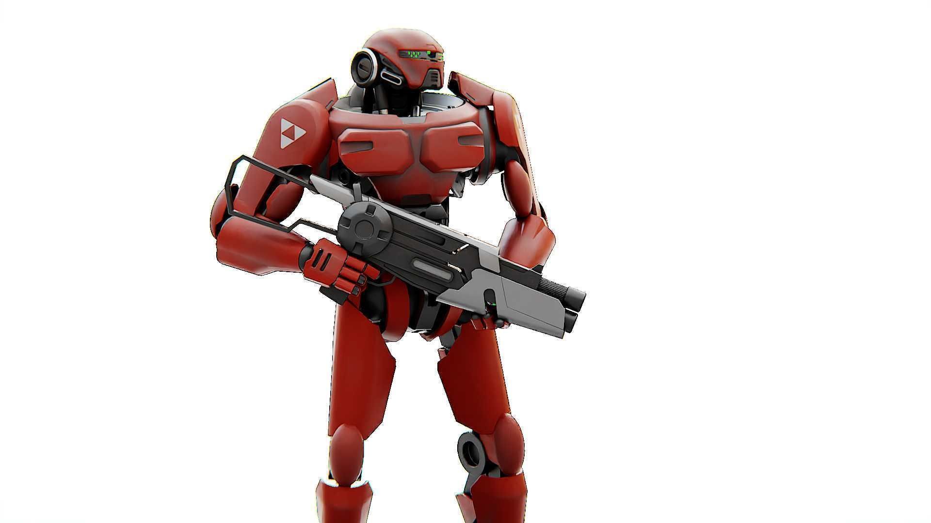 BATTLE DROID Z-8000   RIGGED 3D model_2