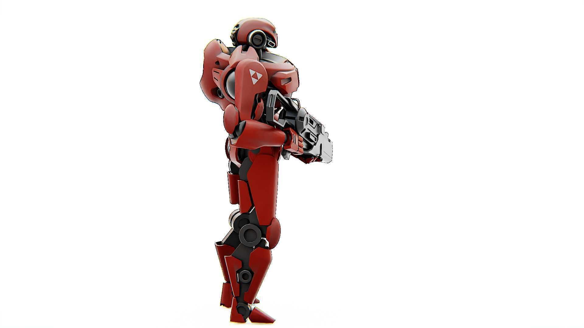 BATTLE DROID Z-8000   RIGGED 3D model_4