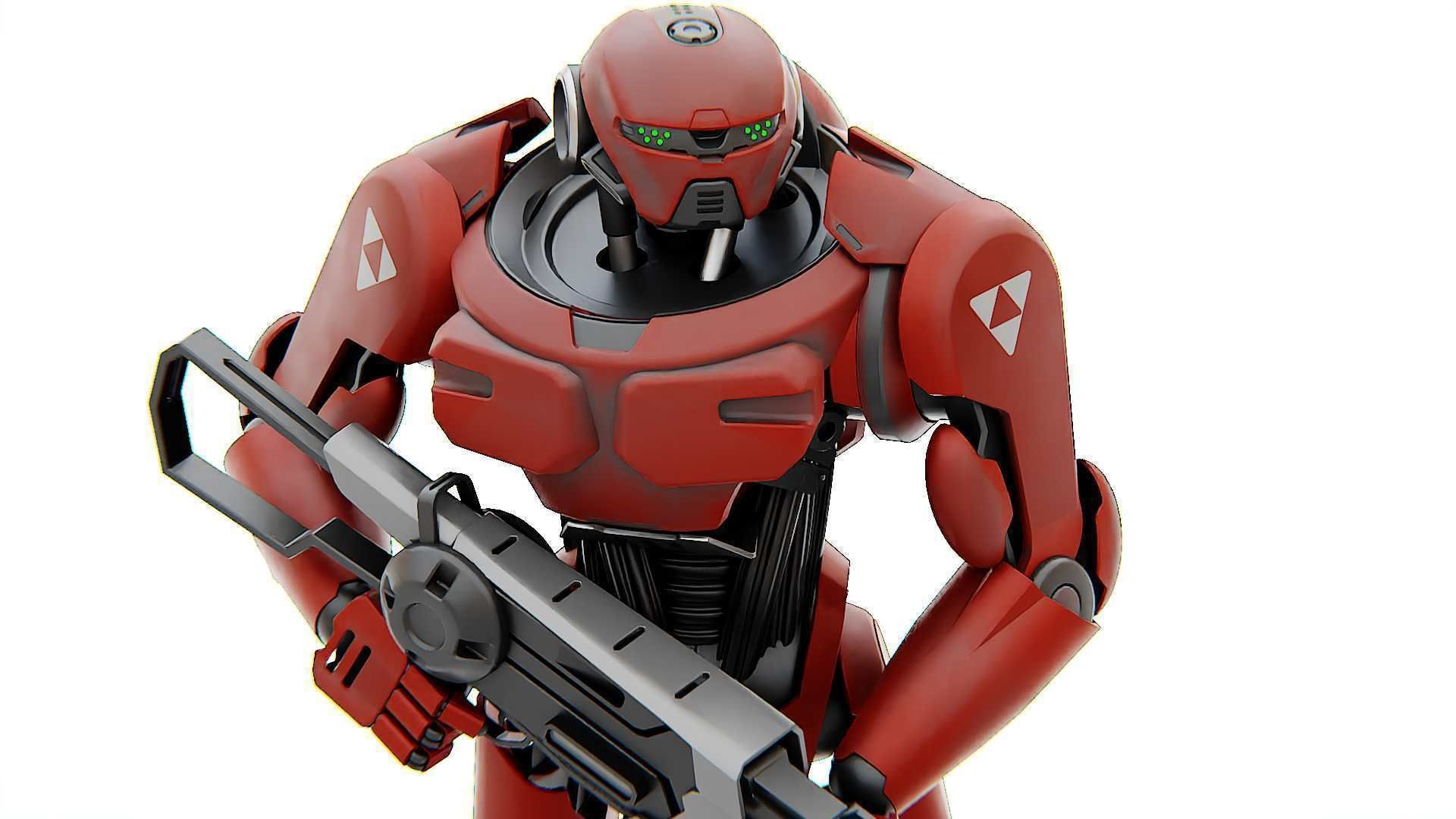 BATTLE DROID Z-8000   RIGGED 3D model_13