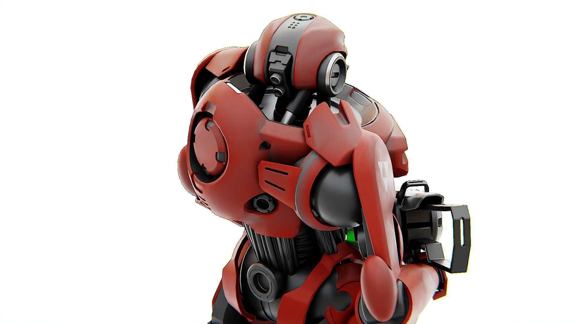 BATTLE DROID Z-8000   RIGGED 3D model_15