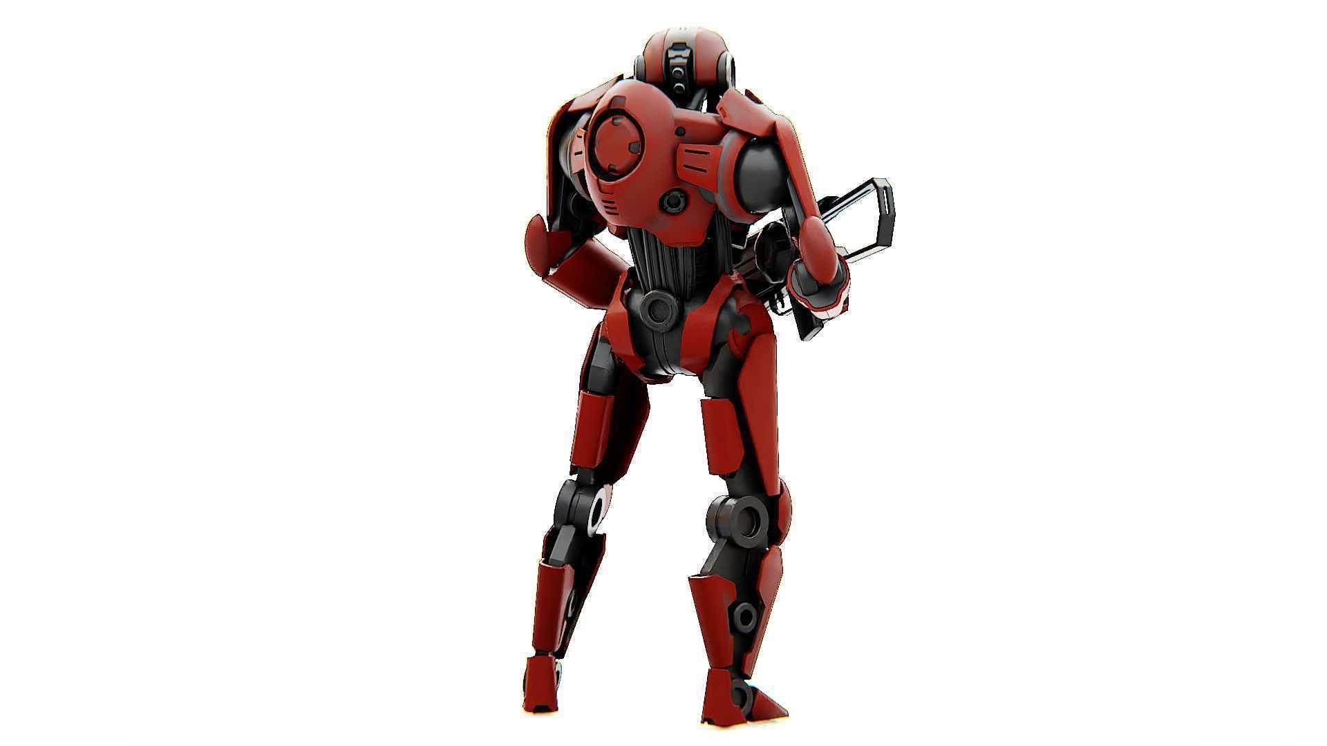 BATTLE DROID Z-8000   RIGGED 3D model_6