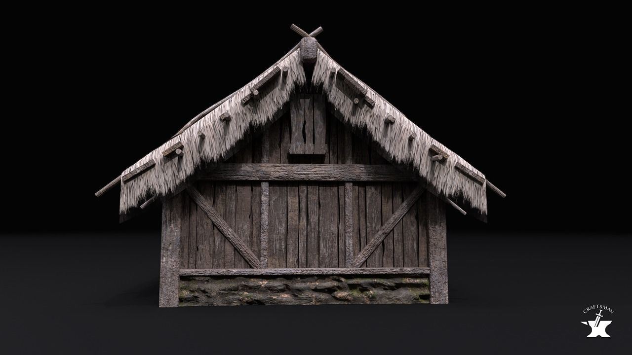 Two Realistic Medieval Houses Pack of High Quality 3D Model Collection_12