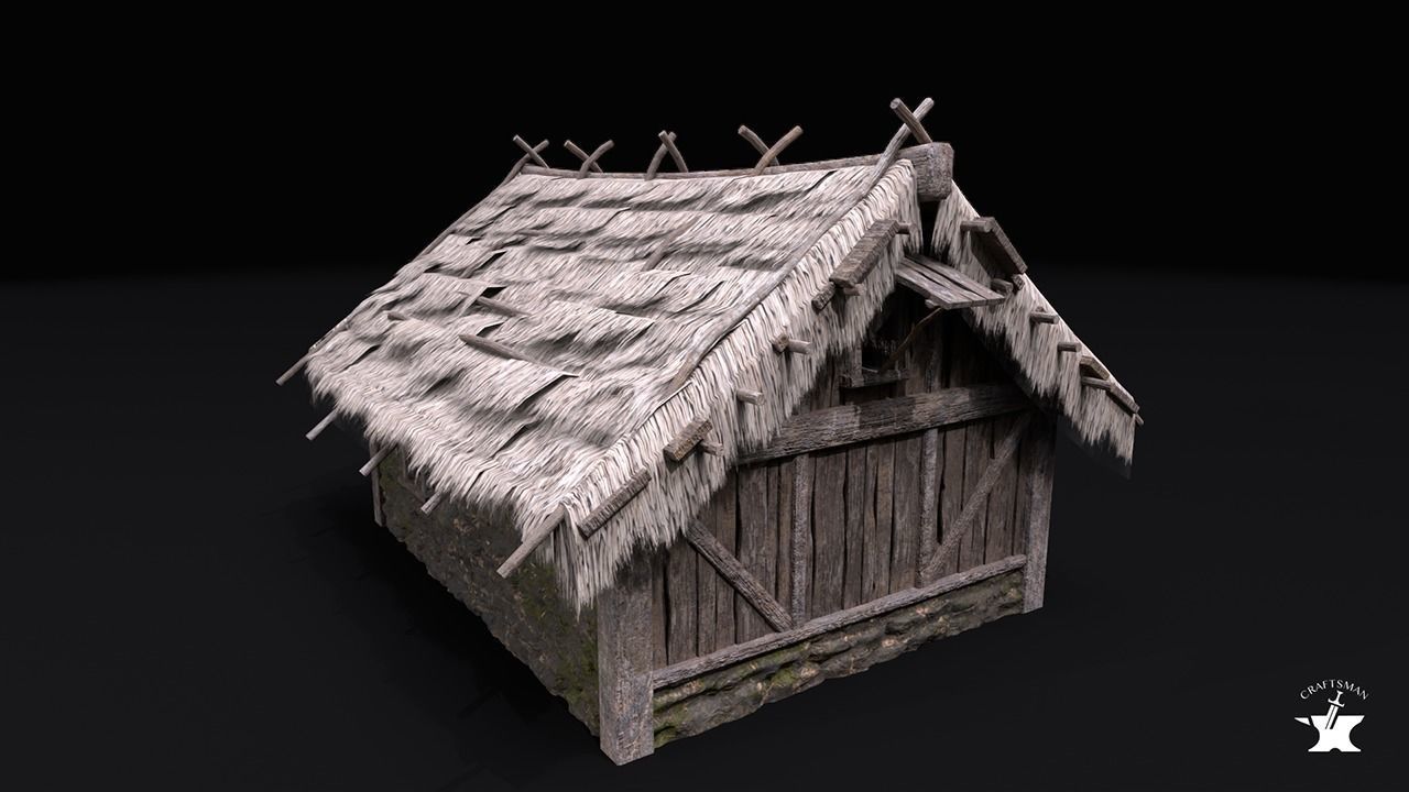 Two Realistic Medieval Houses Pack of High Quality 3D Model Collection_15