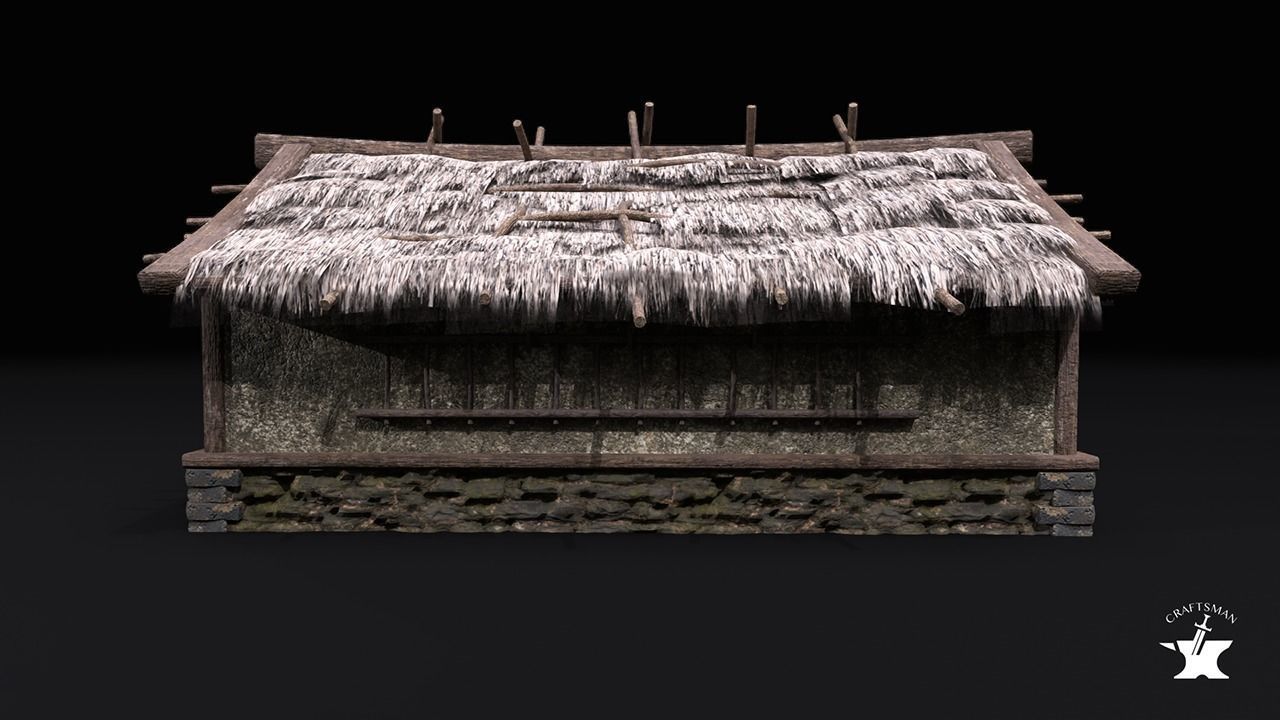 Two Realistic Medieval Houses Pack of High Quality 3D Model Collection_4