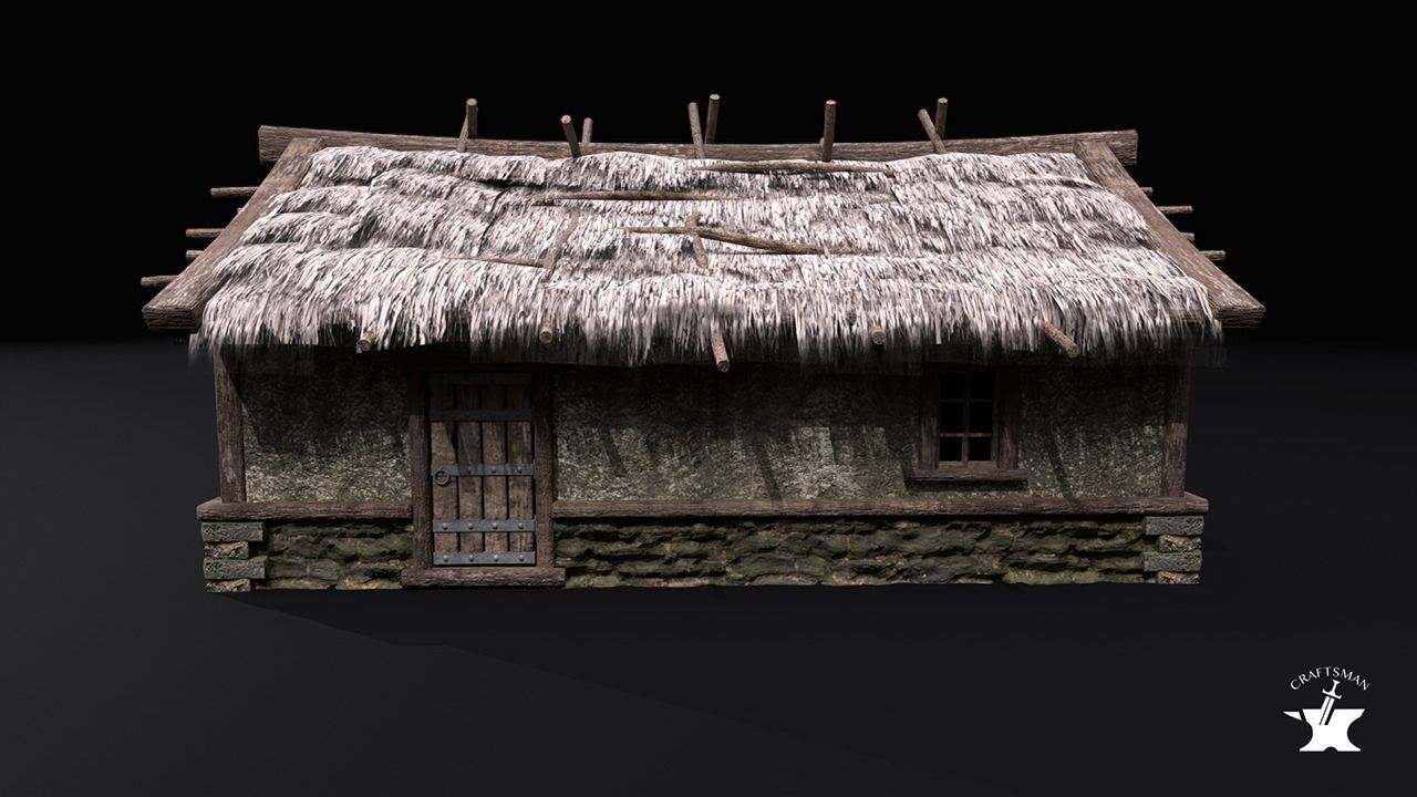 Two Realistic Medieval Houses Pack of High Quality 3D Model Collection_1
