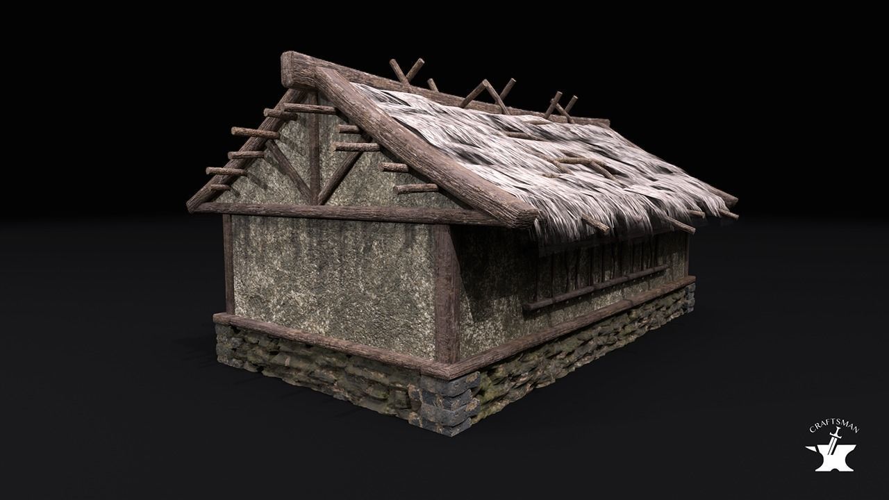 Two Realistic Medieval Houses Pack of High Quality 3D Model Collection_3