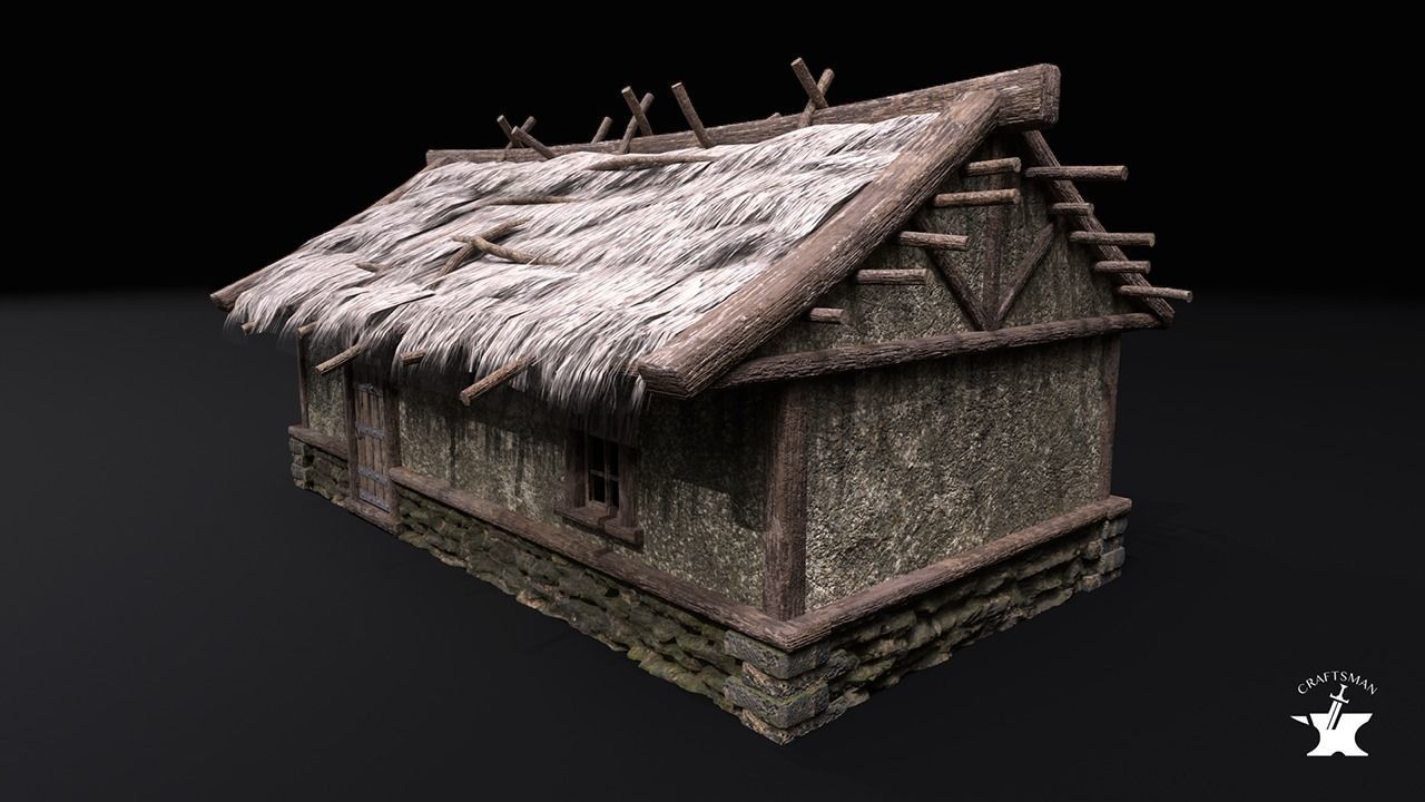 Two Realistic Medieval Houses Pack of High Quality 3D Model Collection_2