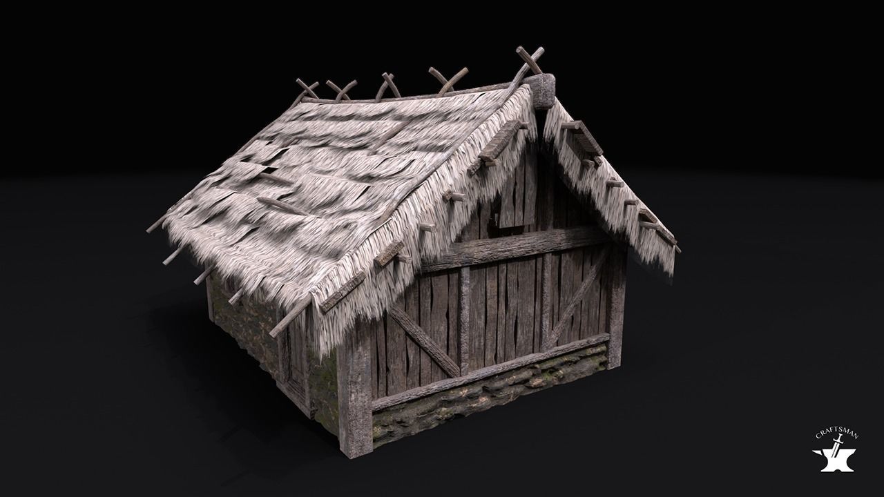 Two Realistic Medieval Houses Pack of High Quality 3D Model Collection_11