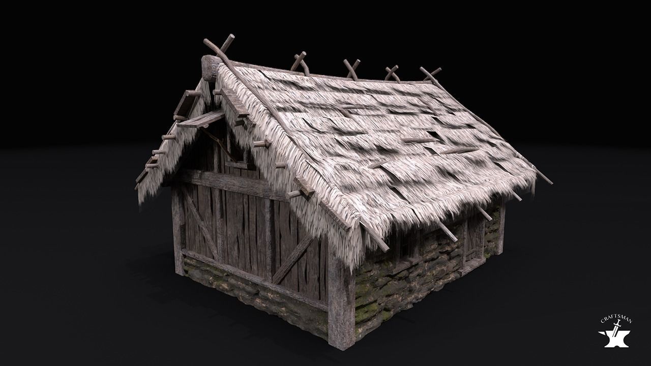 Two Realistic Medieval Houses Pack of High Quality 3D Model Collection_17