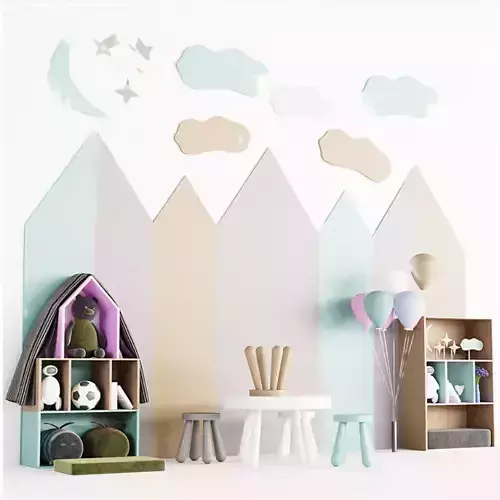 Toy decor and furniture for the nursery