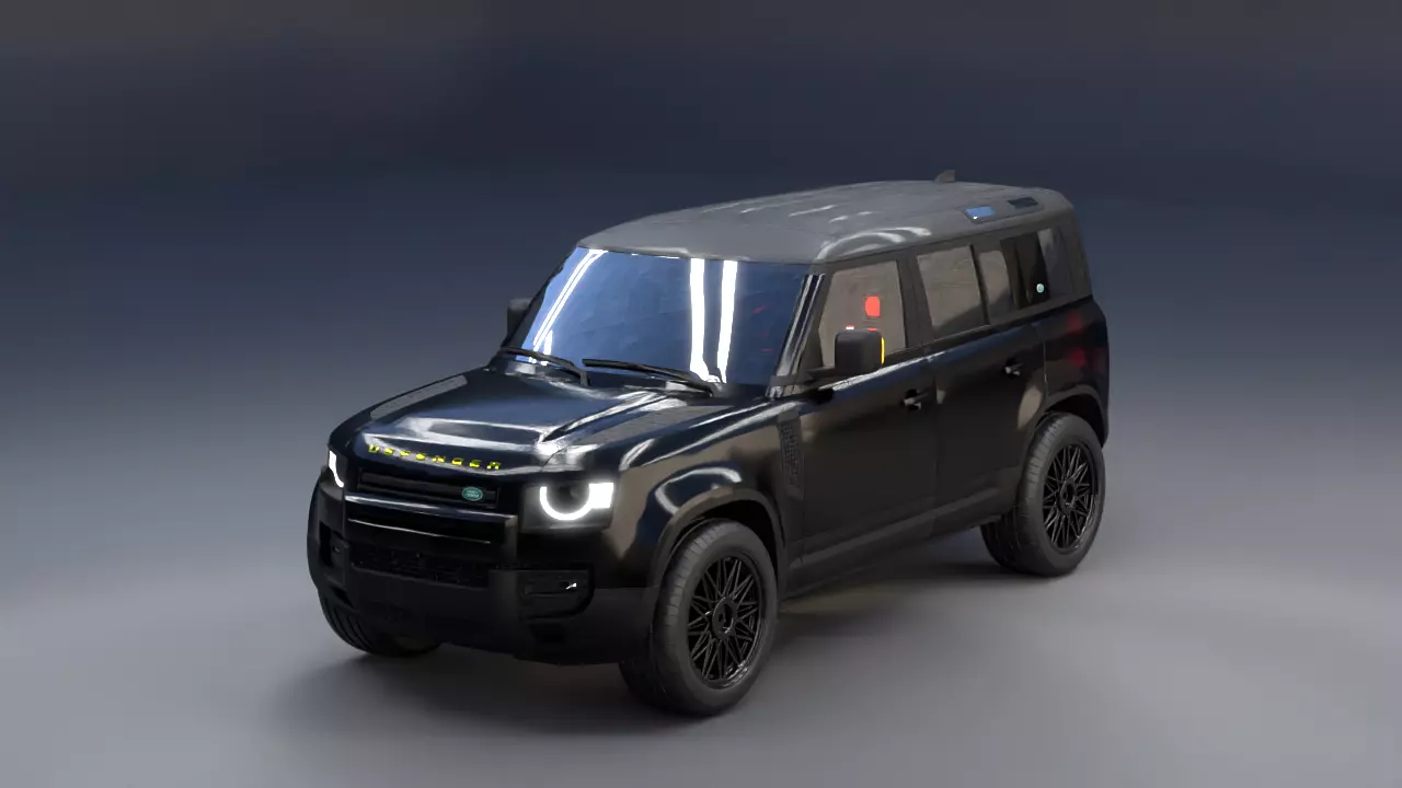 Modern Luxury SUV Rigged Land Rover Defender Style Low-poly 3D model