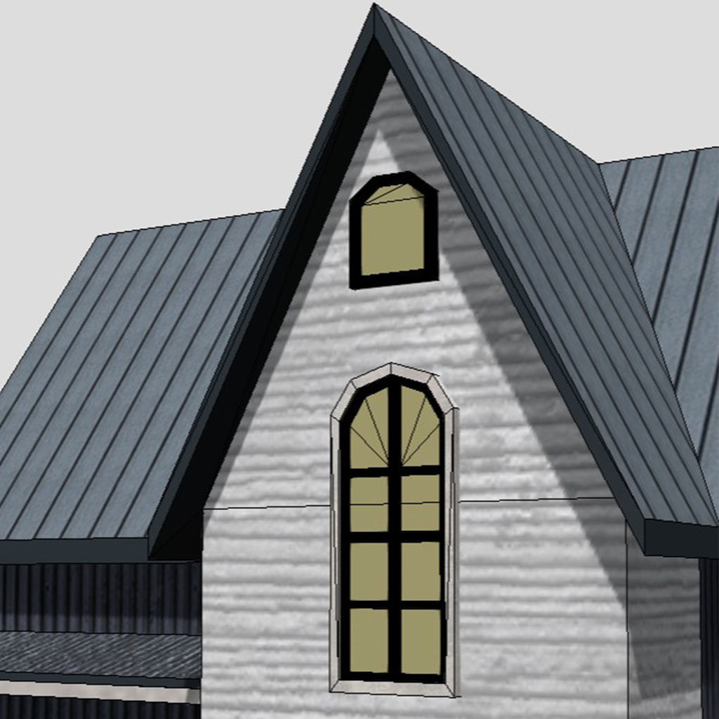 American Style Cottage - Town House Model Low-poly 3D model_7