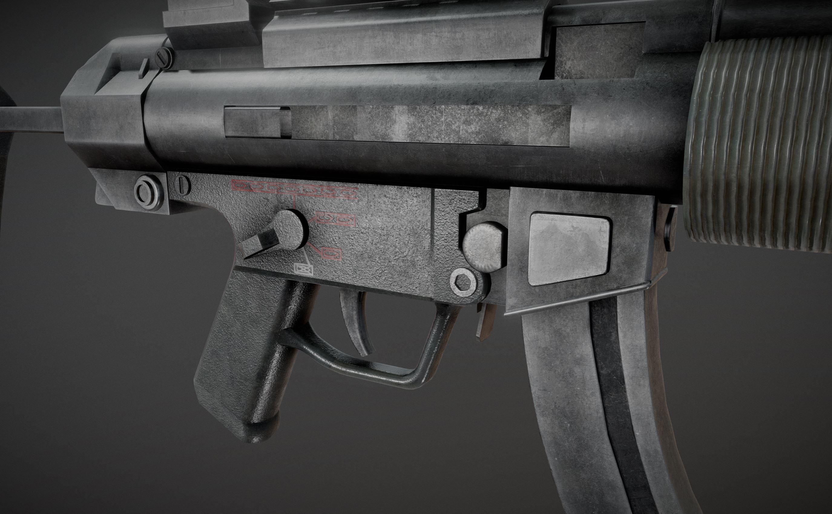 MP5 mega pack Low-poly 3D model_4