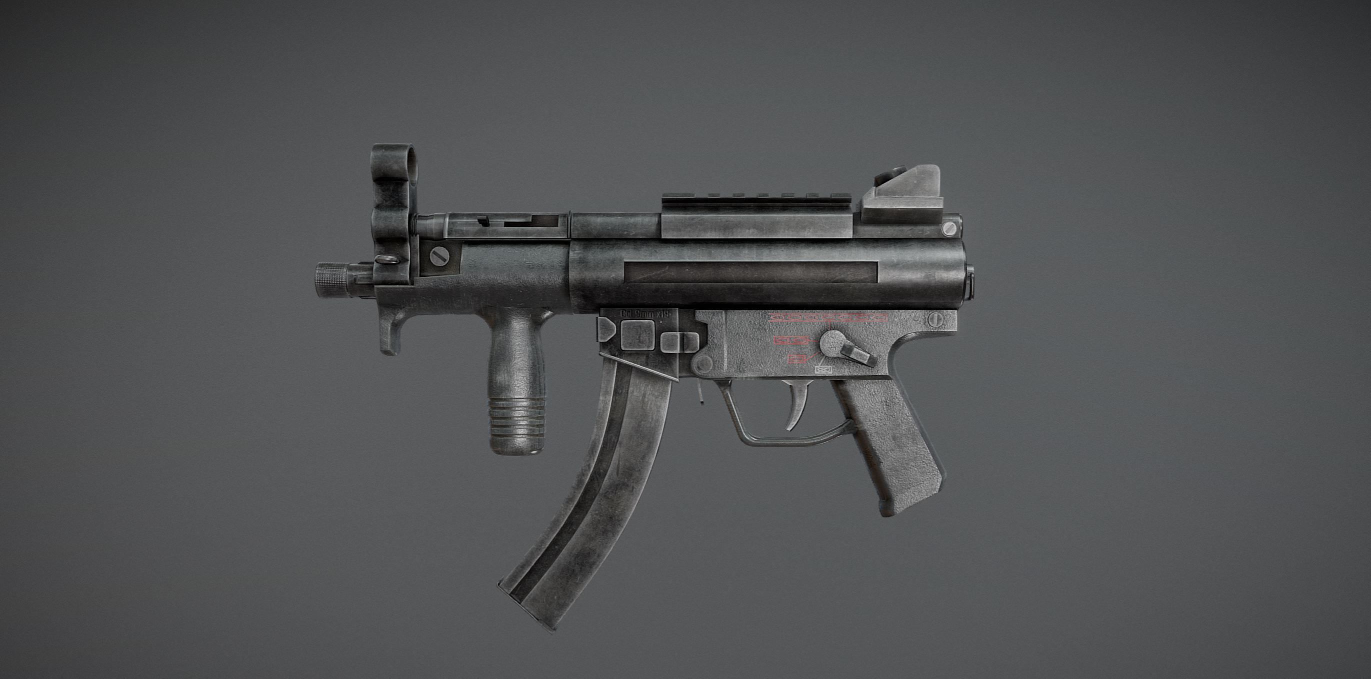MP5 mega pack Low-poly 3D model_17